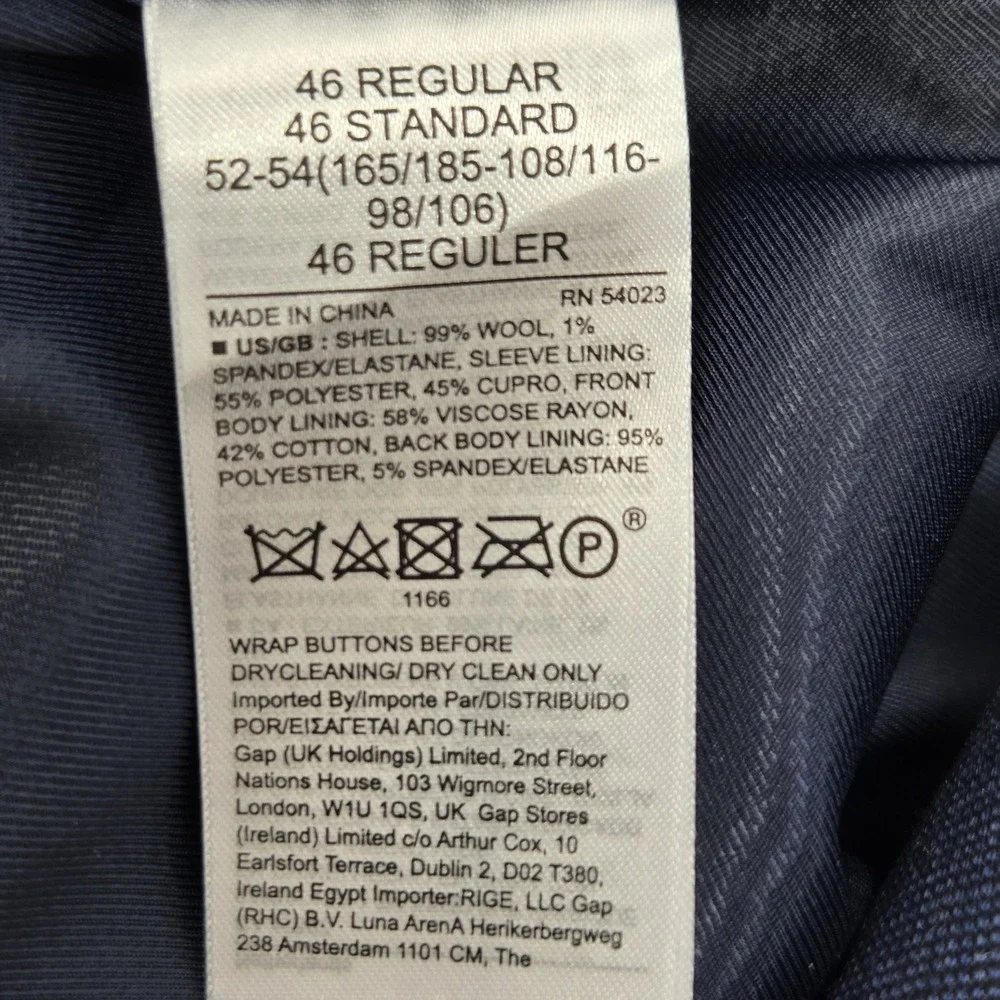 Banana Republic Reda Flexo Blazer Sport Coat Men 46R Tailored Slim Blue Nailhead